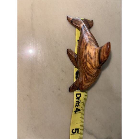 3 Vintage Hand Carved Wooden Sea Life Figurines 3” Dolphins Whale Exquisite MCM - Picture 8 of 10